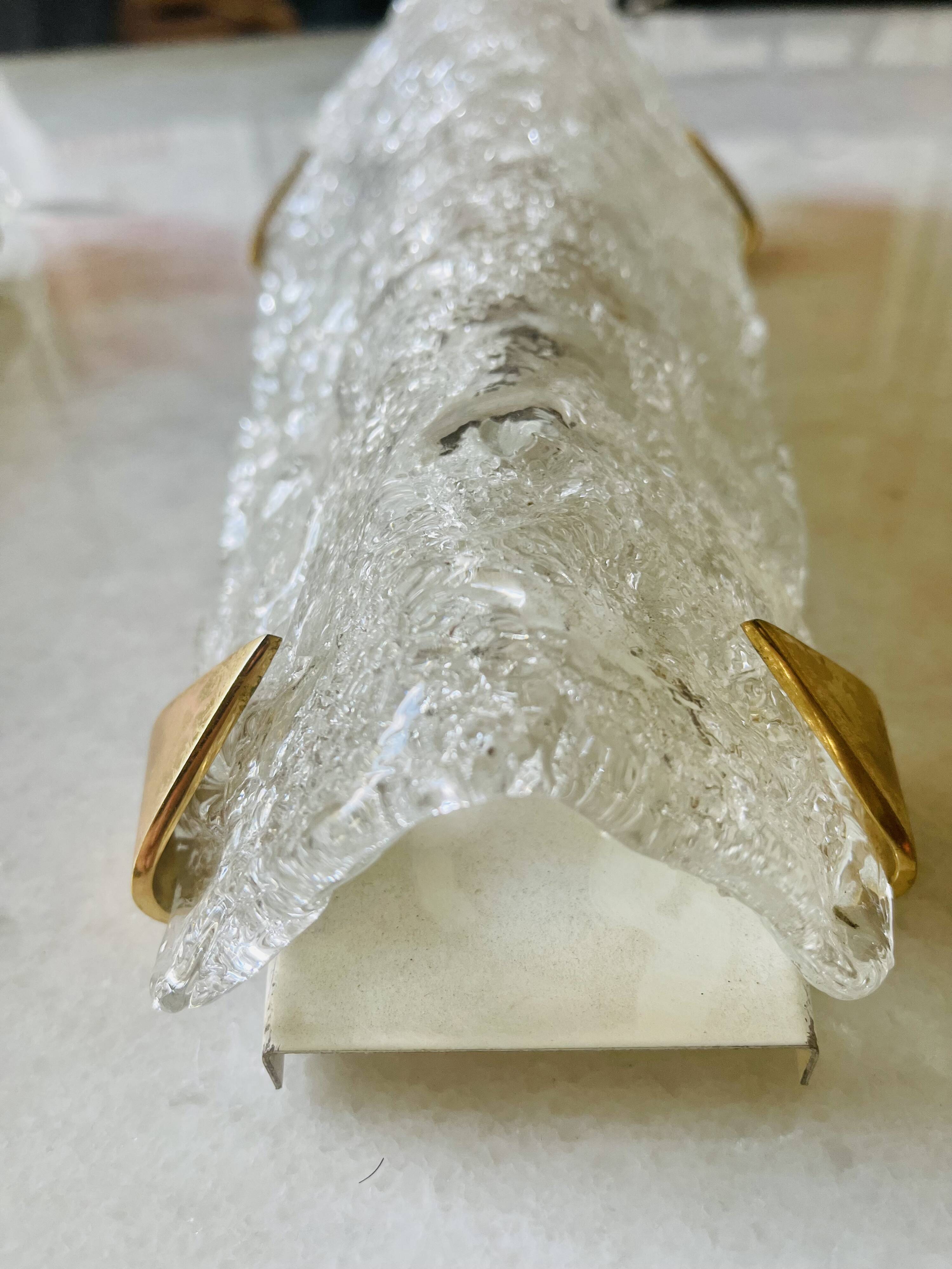 Arlus pair of Murano glass and brass wall lights