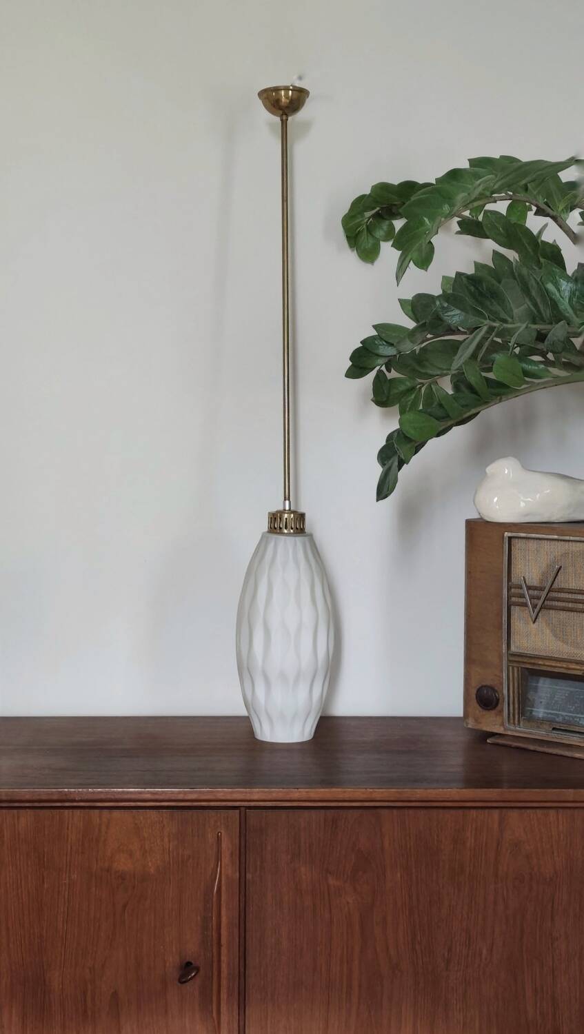 Graphic Italian opaline pendant light