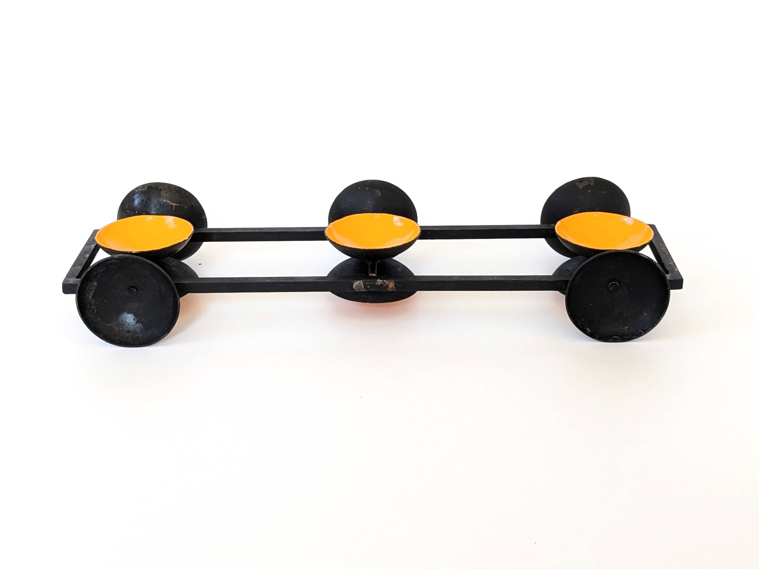 Danish Cast Iron Candelabra | Midcentury Pop Art
