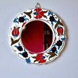 Floral ceramic mirror