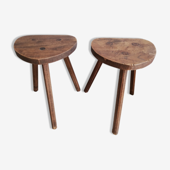 Oak triptych stools