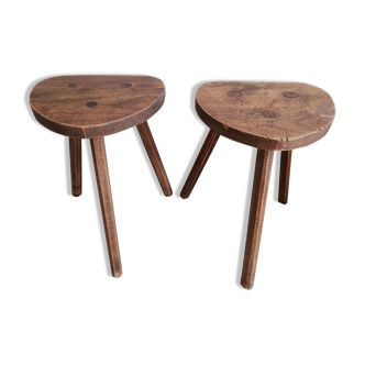 Tabourets triptyque chêne