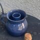 Pitcher, carafe, refreshing jug, ice cube jug, in blue glazed stoneware