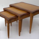 Old mid century set of 3 nesting tables