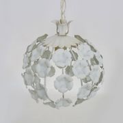 White metal floral pendant light. 1970s