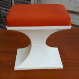 70's white and orange Prisunic Tabouret