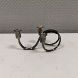 Small candle holder in tarnished silver, with place for three small candles