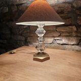 Art Deco Table Lamp - Brass Base Glass