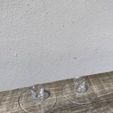 Pair of transparent glass candlesticks