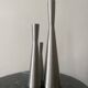 set of 3 chrome metal candle holders, 1970 design