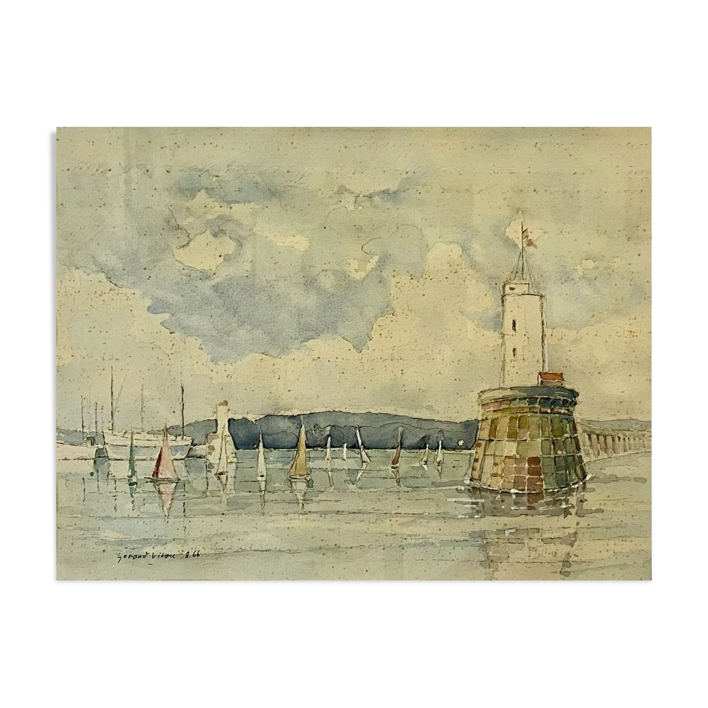 Aquarelle marine Gérard Vitou 8.66