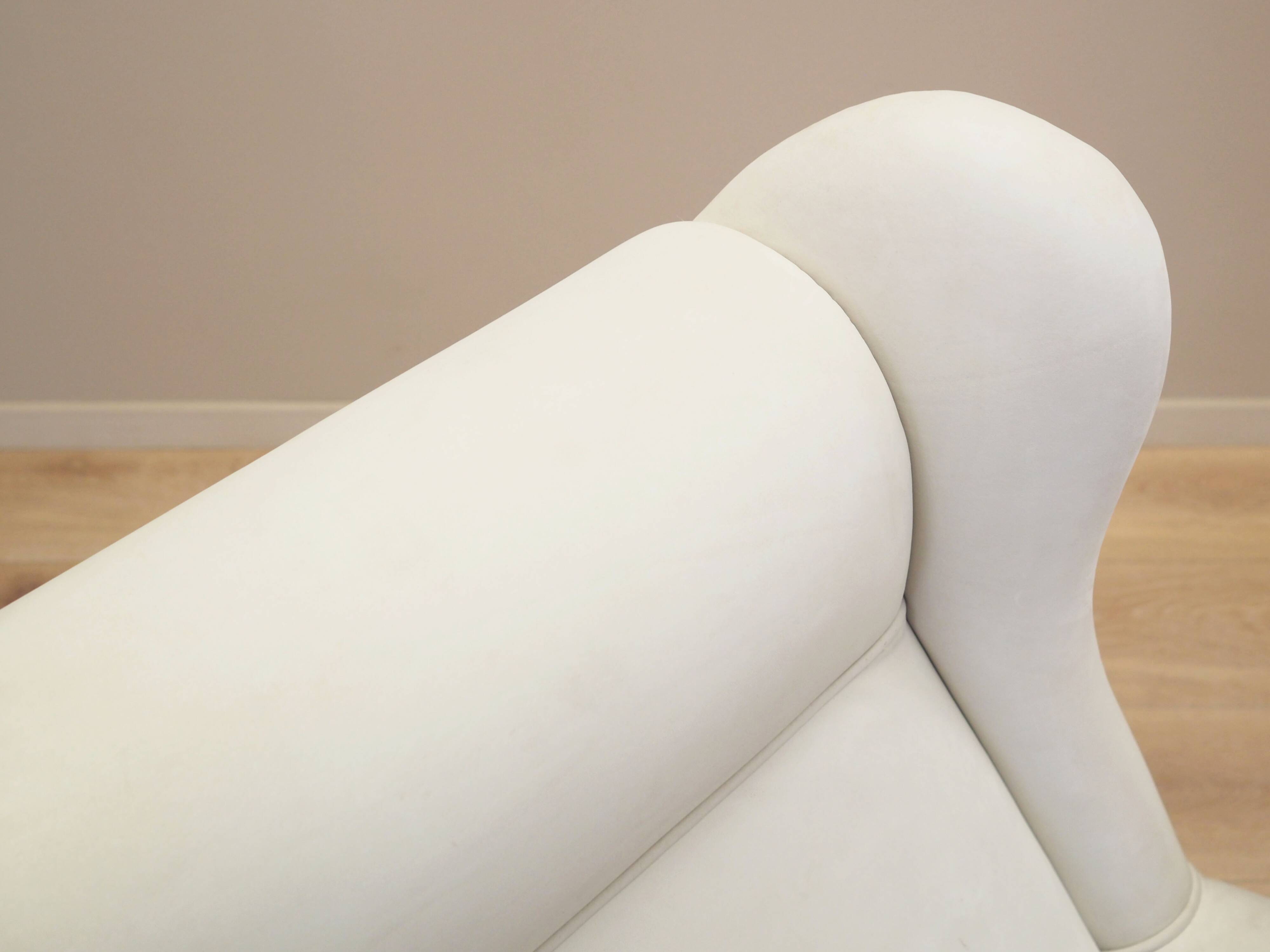White armchair, Italian design, 1980s, production: Italy