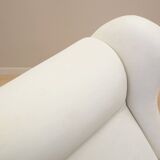 Fauteuil blanc, design italien, années 80, production : Italie