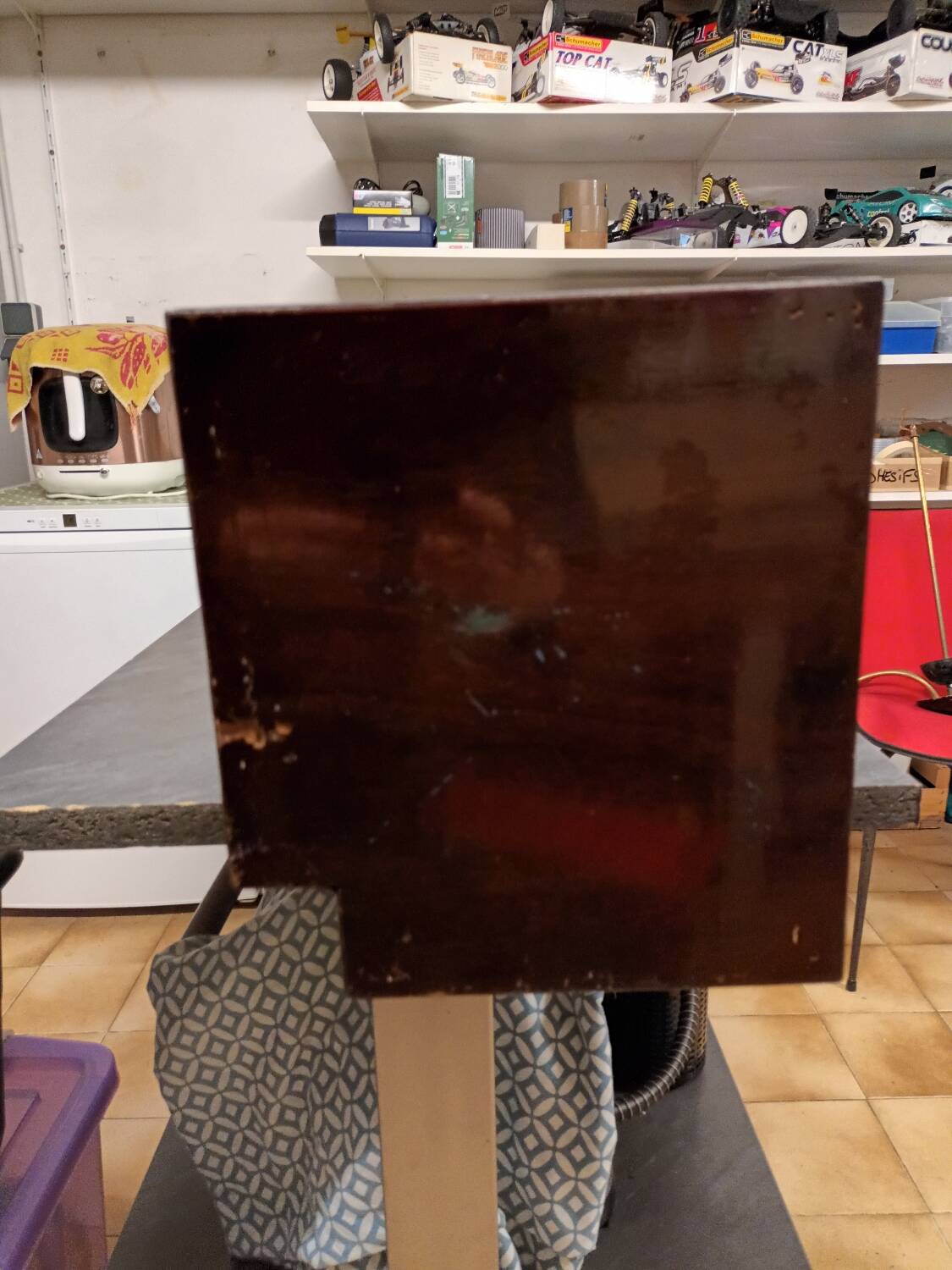 Vintage shelf with sliding doors