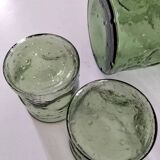 Carafe and matching tumblers in molded glass