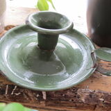 Cave rat bougeoir in green emailed tole