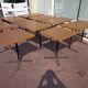 Set of 9 metal bistro table wood and formica