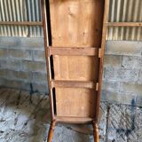 Louis Philippe style table / desk with 3 drawers in solid cherry wood and turned base