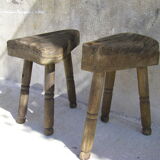 Pair of old rustic stools
