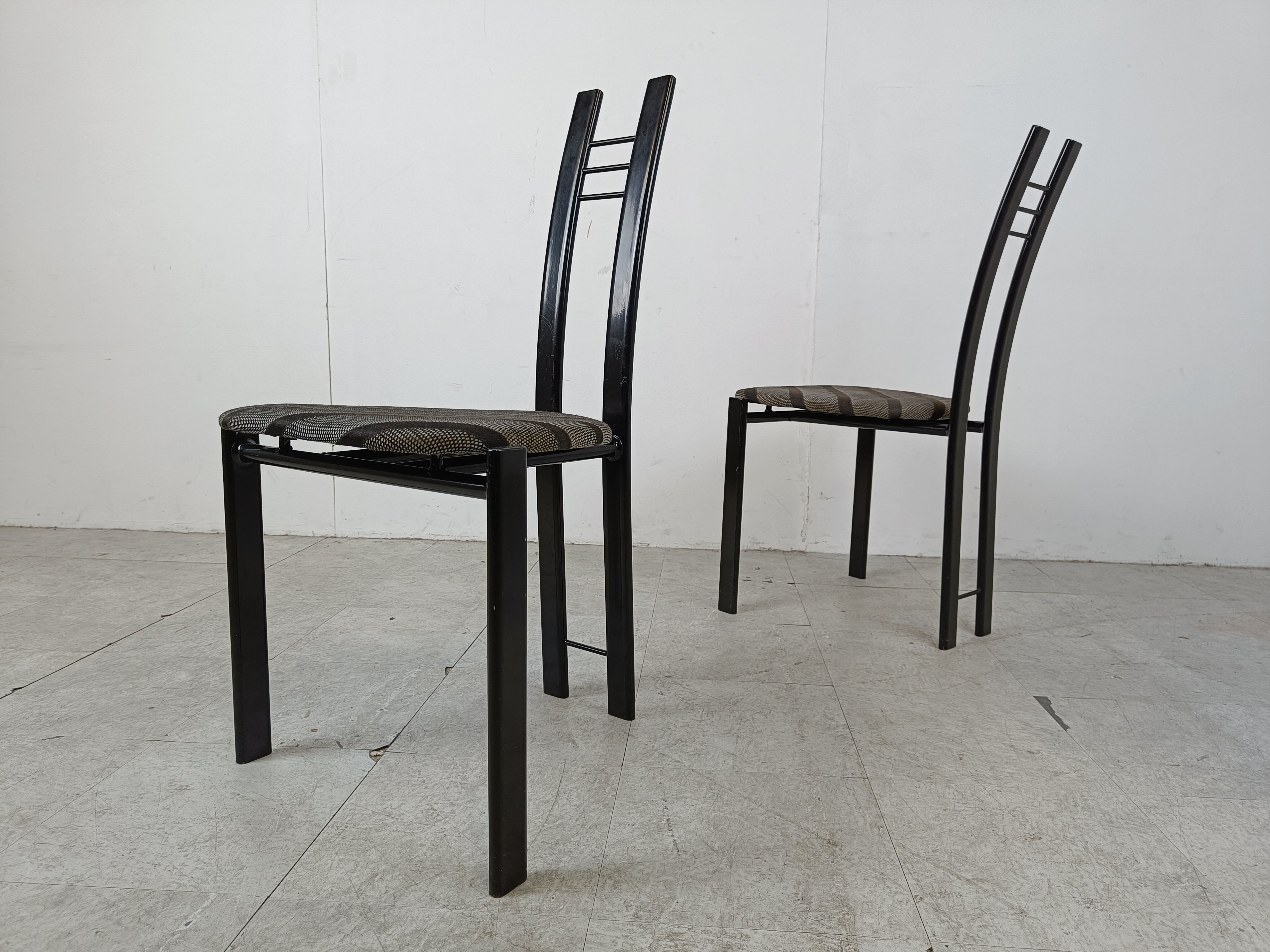 Postmodern dining chairs, 1980s set of 4