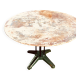 Two metal garden tables make up