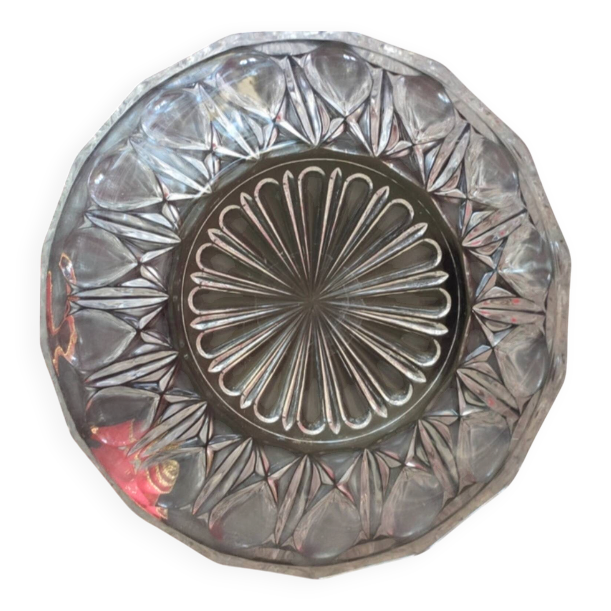 Coupe centre de table en verre moulé, Reims