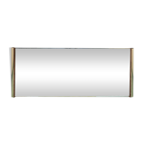 Miroir mural en laiton et daim vintage 70