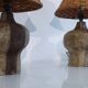 Paire de lampes en grés scarifié de Christian Pradier