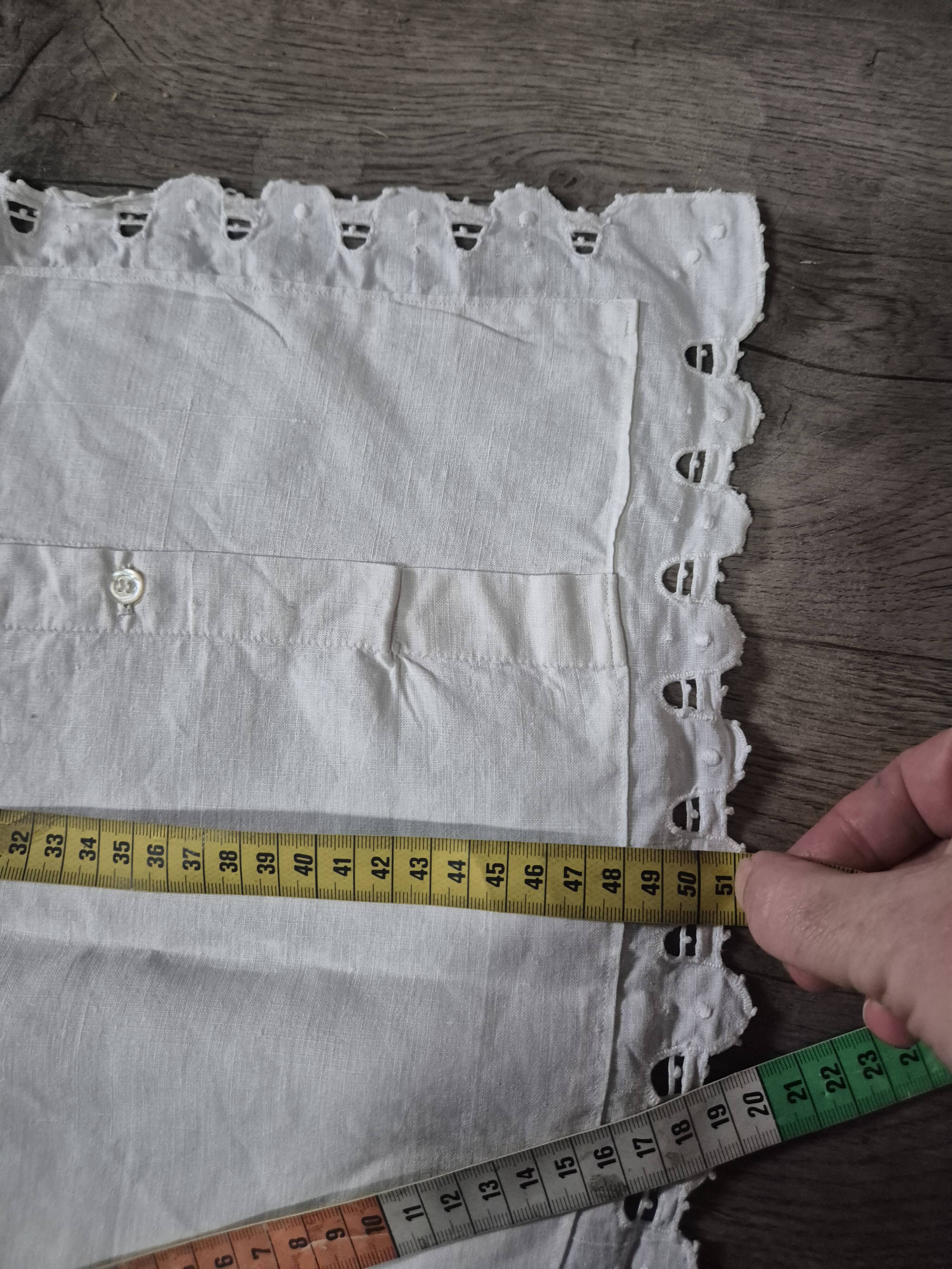 Vintage half-round white embroidered pillow cushion cover – 1960s, mo