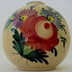 Vase "ball" decorated floral in polychrome earthenware glazed by Saint-Clement