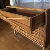 Rattan chest of drawers of the years 50