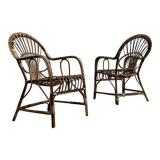 6 rattan armchairs