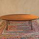 Vintage oval wooden coffee table