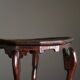Organic Art Deco side table / solid stained wood stool, 1940s