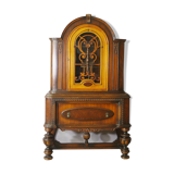 40s carved wooden display case
