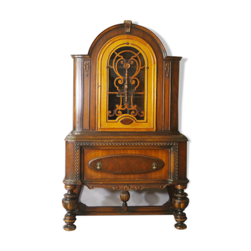40s carved wooden display case