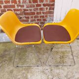 Paire de chaises traineaux Orange