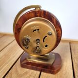 Alarm clock Bayard 1950 walnut and brass