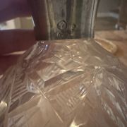 Antique Cut Crystal Carafe & Solid Silver Neck (Po)