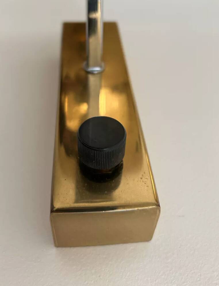 Pair of vintage chrome and brass wall lights, Italy 1980