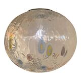 Contemporary Murano Style Clear With Murrise Multicolors Pendant