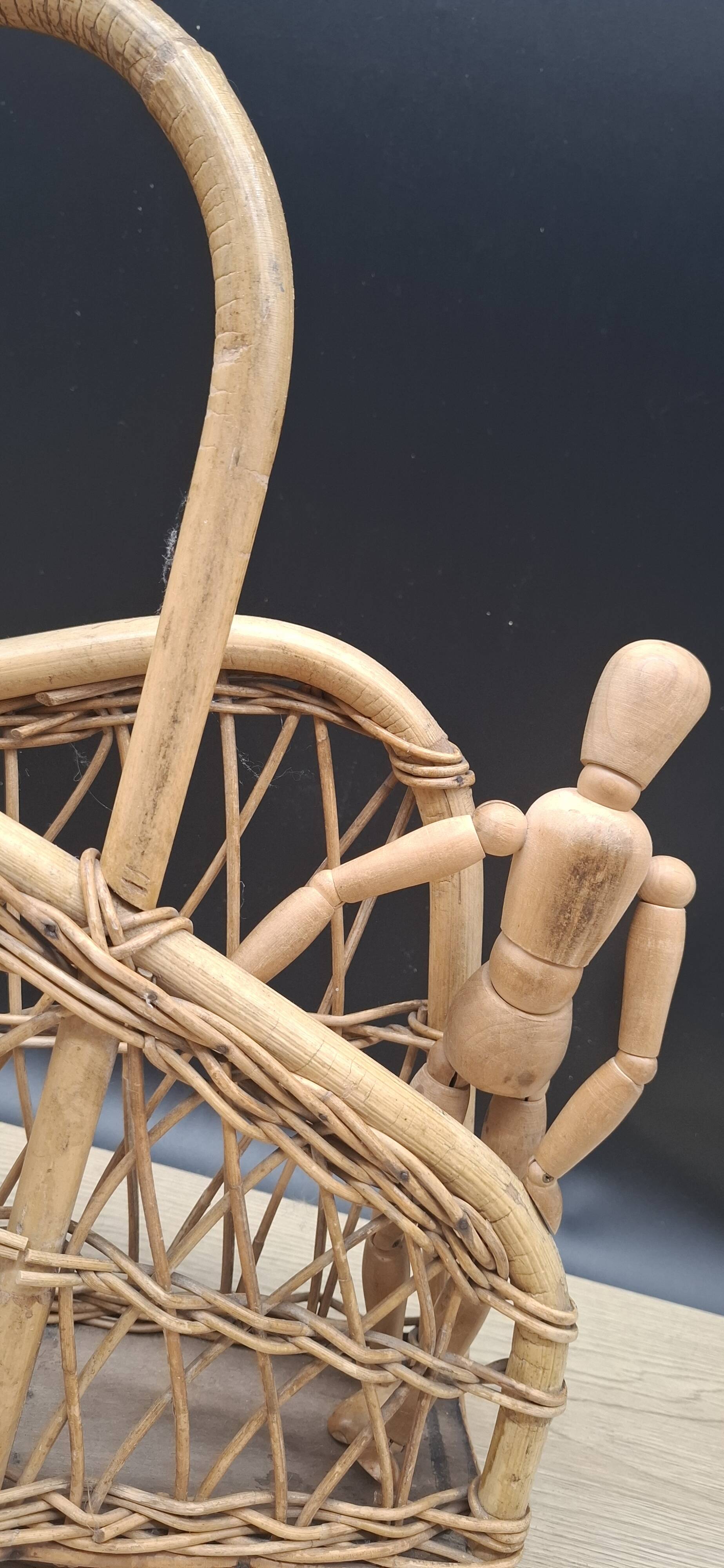 Rattan magazine rack