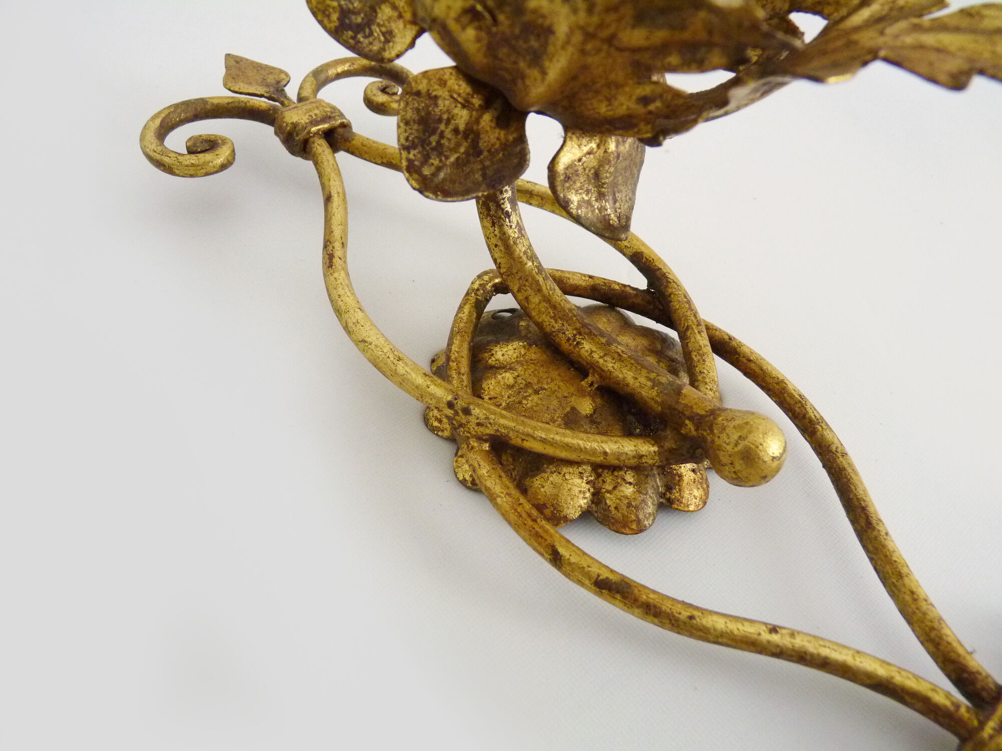 Pair of gilded metal sconces from Banci Firenze, Italy, 1960s