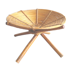 tabouret spirale en rotin