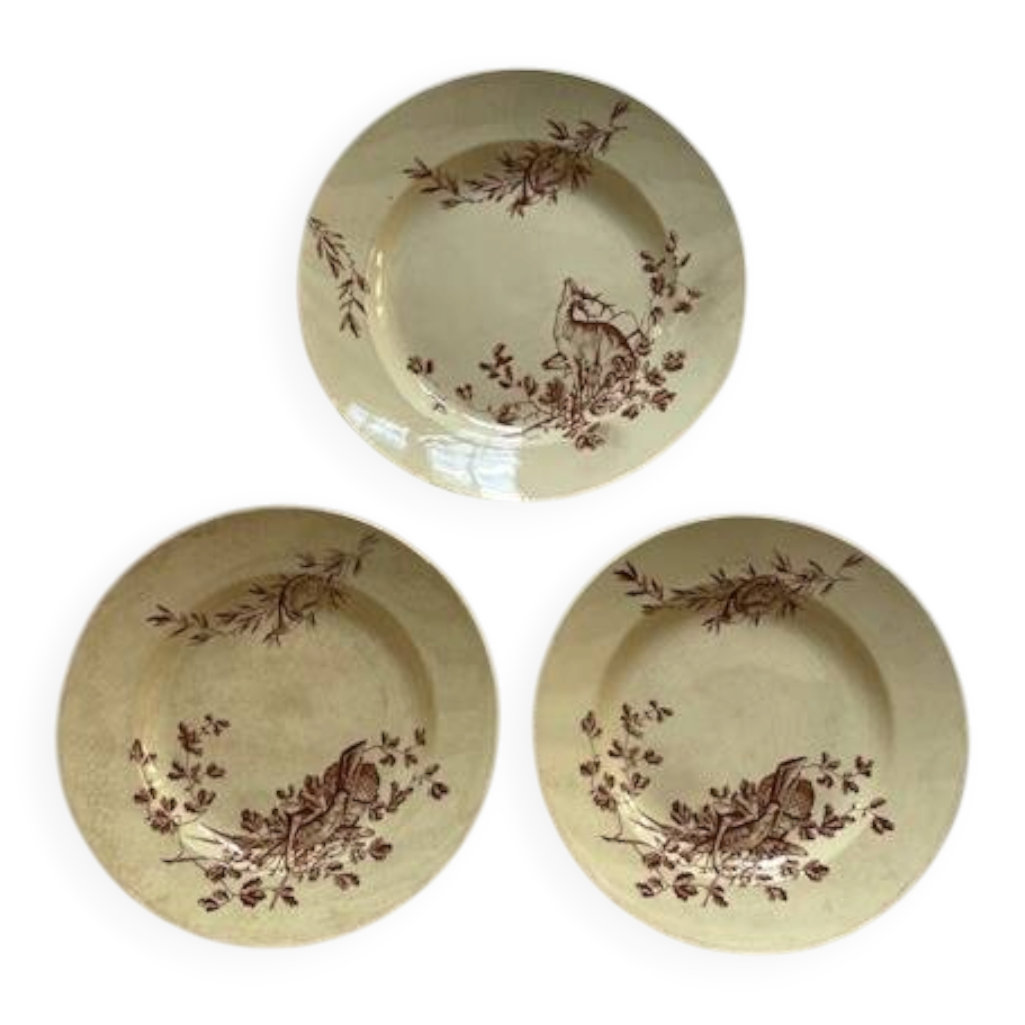 Set of 3 game serving dishes by Jules Viellard.