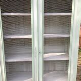 Screened and painted library Louis XVI style green celadon