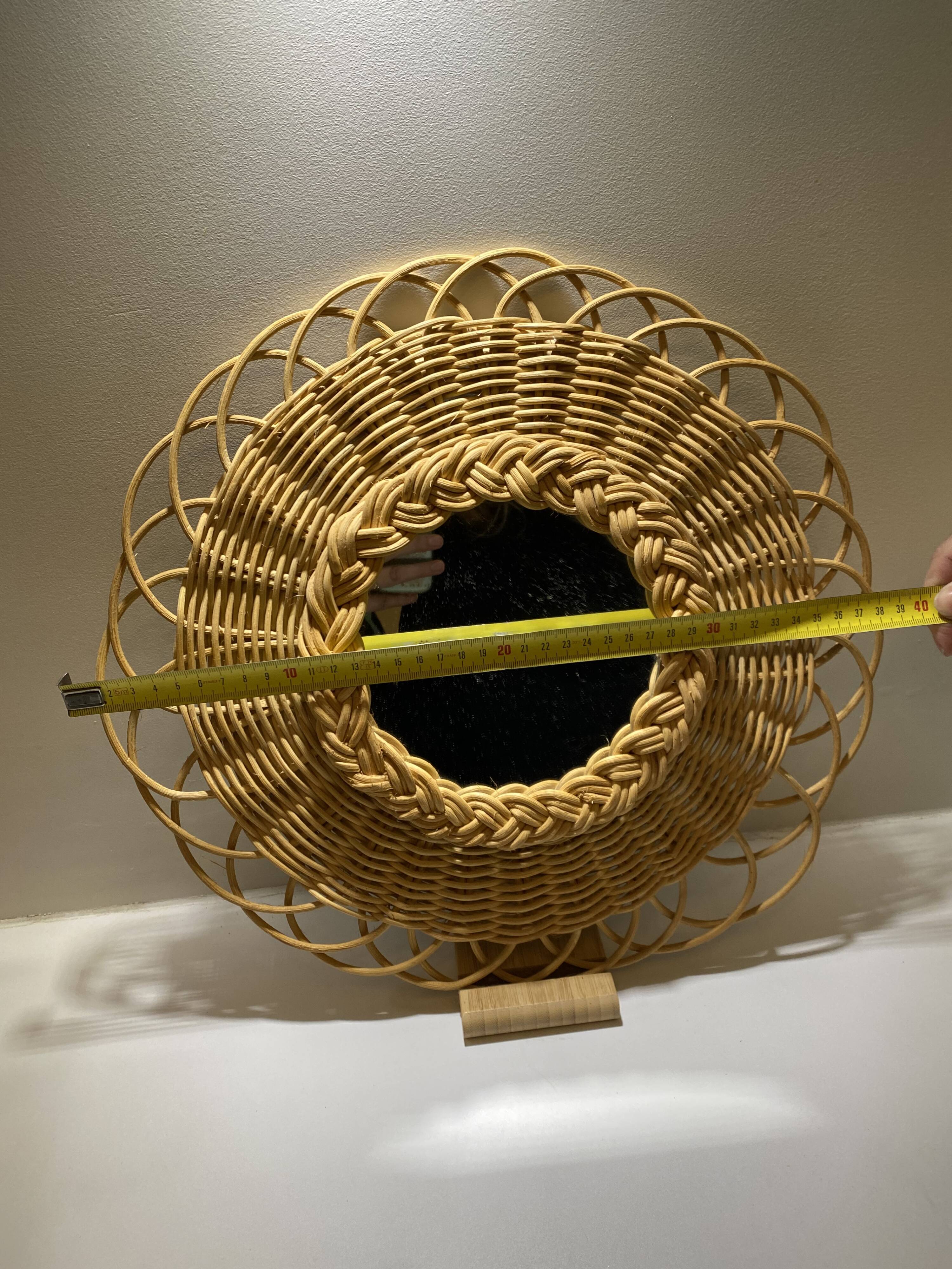 Vintage rattan mirror