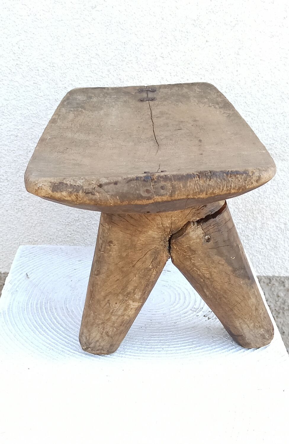 Antique wooden stool. Lobi African Art from West Africa