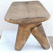Antique wooden stool. Lobi African Art from West Africa