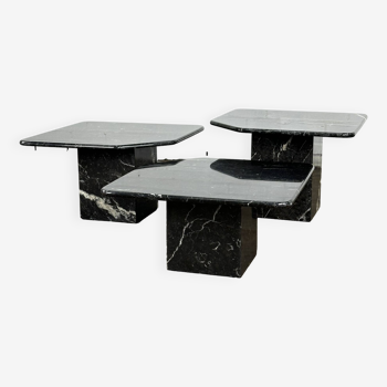 Ensemble de 3 tables basses en marbre italien
